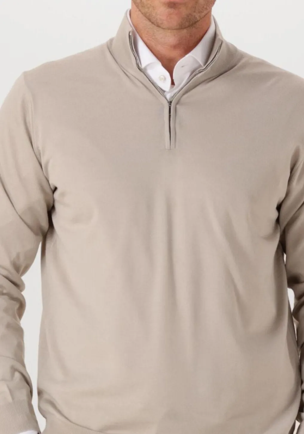 Heren FILIPPO DE LAURENTIIS trui mezza zip ml r.merino