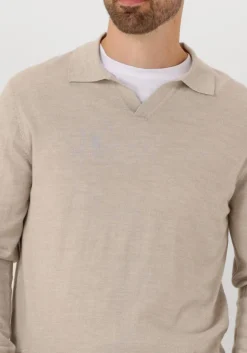 Heren PROFUOMO polo polo open collar ls merino