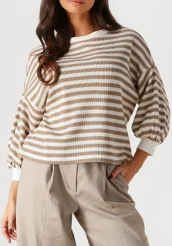 DAMES SUMMUM sweater jersey sweater waffle lurex stripe