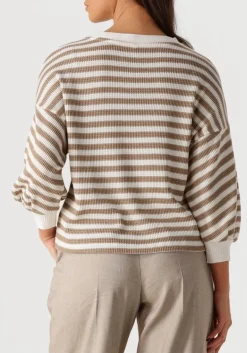 DAMES SUMMUM sweater jersey sweater waffle lurex stripe