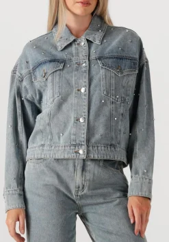 DAMES ALIX THE LABEL e spijkerjas ladies woven embellished denim jacket