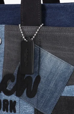 DAMES COACH e handtas patchwork denim cargo tote