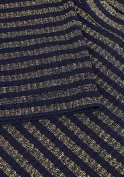 DAMES SUMMUM e top shortsleeve top lurex rib stripe