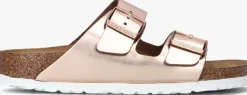 DAMES BIRKENSTOCK bronzen slippers arizona met shine