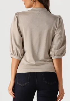 DAMES SUMMUM bronzen top short sleeve top soft lurex jersey