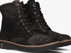 DAMES WALDLAUFER bronzen enkellaarsjes 683801 met print