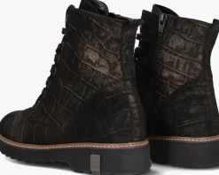 DAMES WALDLAUFER bronzen enkellaarsjes 683801 met print