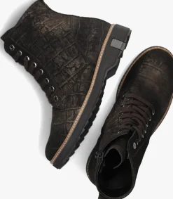 DAMES WALDLAUFER bronzen enkellaarsjes 683801 met print