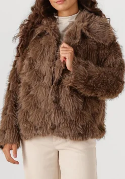 DAMES AIMEE THE LABEL e faux fur jas willem