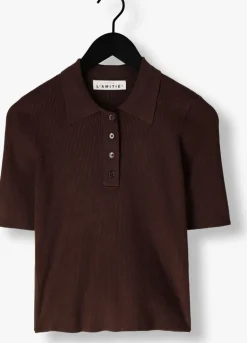 DAMES HAUTE L'AMITIÉ e haute l'amitié t-shirt piccolo ss polo rib knit