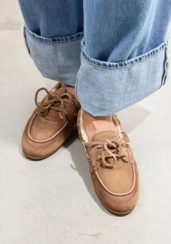 DAMES POSA e mocassins boat loafer veg-shearling