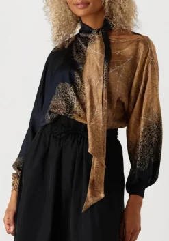 DAMES SUMMUM e blouses bow tie top border print