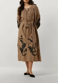 DAMES SUMMUM e midi jurk dress linnen heavy embroidery