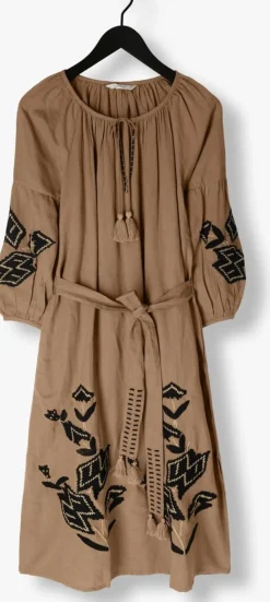 DAMES SUMMUM e midi jurk dress linnen heavy embroidery