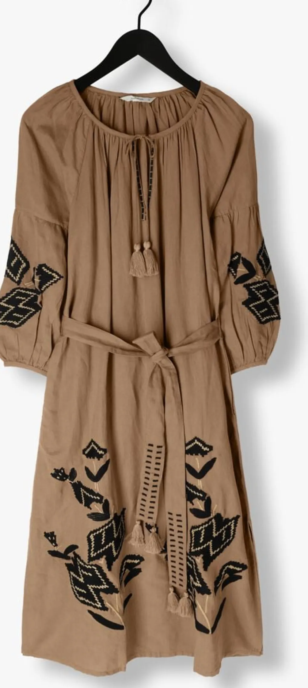 DAMES SUMMUM e midi jurk dress linnen heavy embroidery