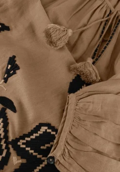 DAMES SUMMUM e midi jurk dress linnen heavy embroidery