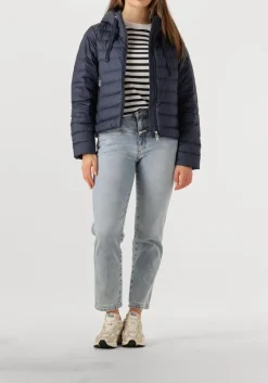 DAMES WOOLRICH e leren jas quilted hooded jacket