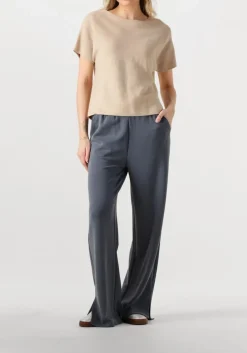 DAMES ALIX THE LABEL donkergrijze pantalon ladies knitted flowy side slit pants