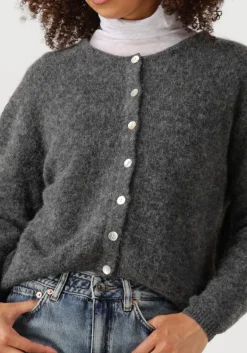 DAMES AMERICAN VINTAGE donkergrijze vest vitow cardigan