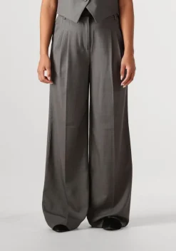 DAMES CO'COUTURE donkergrijze pantalon liane pleat pant