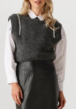 DAMES COPENHAGEN MUSE donkergrijze trui cmibra-waistcoat