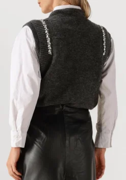 DAMES COPENHAGEN MUSE donkergrijze trui cmibra-waistcoat