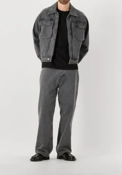 Heren FILLING PIECES donkergrijze spijkerjas denim jack washed