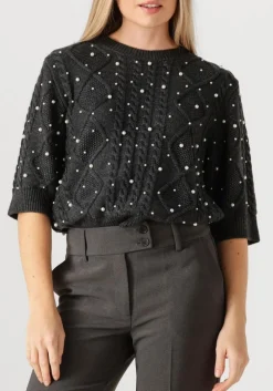 DAMES GESTUZ donkergrijze trui gztaiba deco pullover