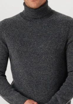Heren PROFUOMO donkergrijze trui pullover roll neck wool blend