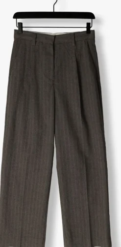 DAMES SECOND FEMALE donkergrijze pantalon hollanda trousers