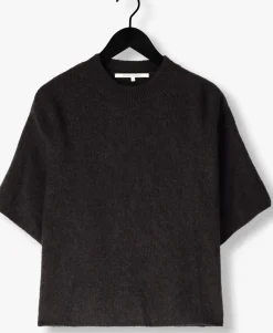 DAMES SECOND FEMALE donkergrijze trui wanda knit o-neck