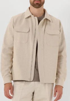 Heren PROFUOMO overshirt overshirt zip herringbone