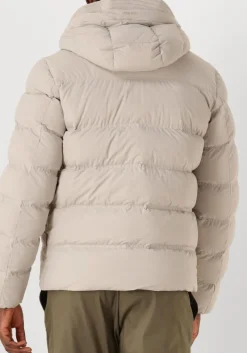 Heren WOOLRICH ecru gewatteerde jas matt stretch puffer jacket