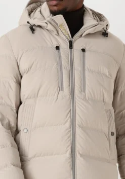 Heren WOOLRICH ecru gewatteerde jas matt stretch puffer jacket