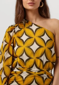 DAMES AMAYA AMSTERDAM gele mini jurk cherry dress