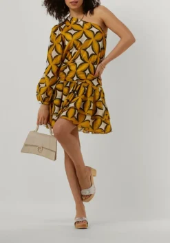 DAMES AMAYA AMSTERDAM gele mini jurk cherry dress