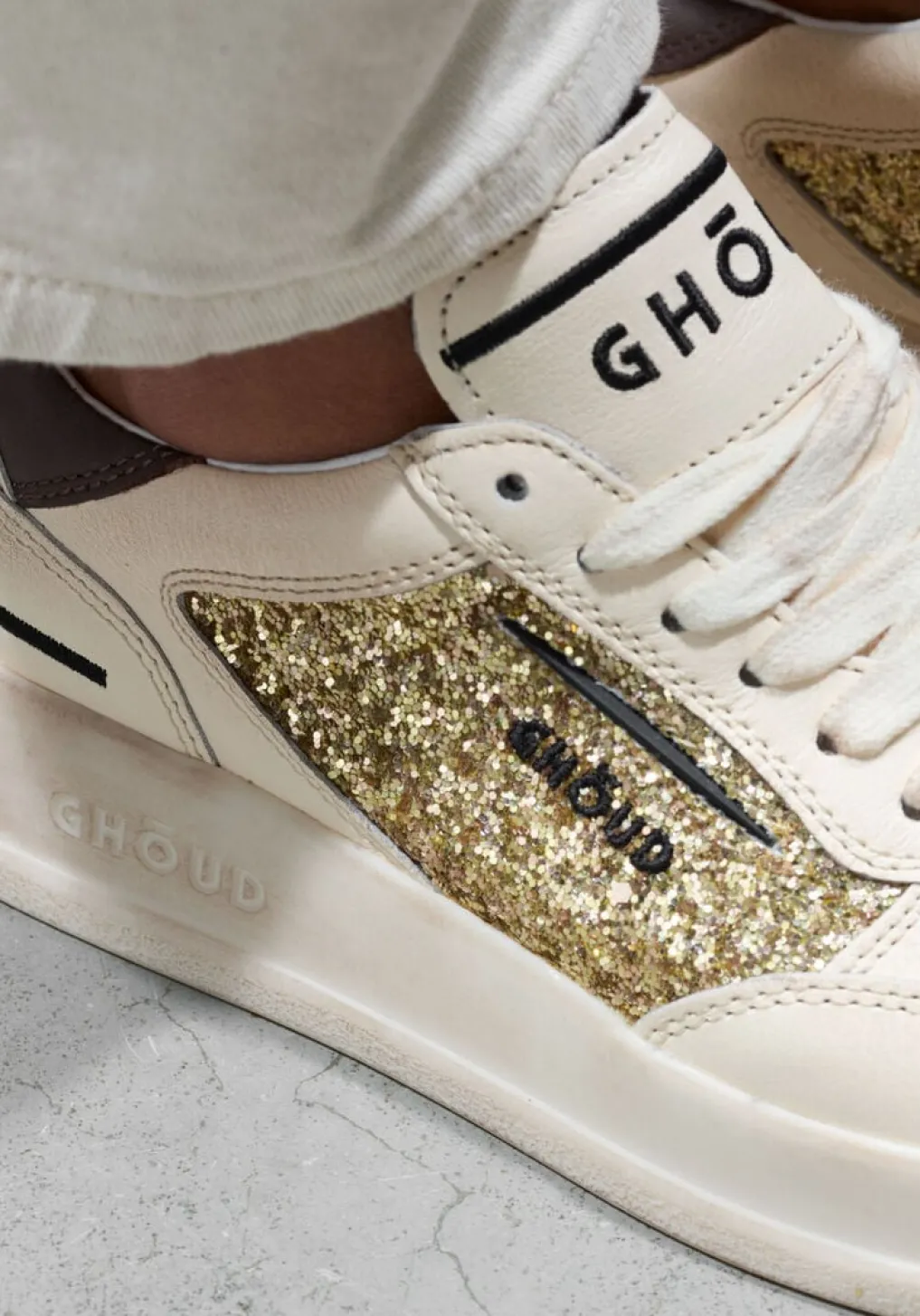 DAMES GHOUD en lage sneakers glitter low sneaker
