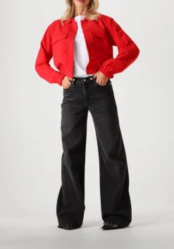 DAMES 7 FOR ALL MANKIND grijze wide jeans lotta luxe vintage topline with raw cut