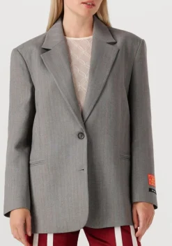 DAMES ALIX THE LABEL grijze blazer ladies woven classy grandad blazer