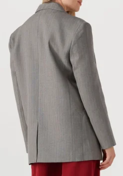 DAMES ALIX THE LABEL grijze blazer ladies woven classy grandad blazer