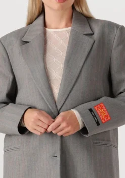 DAMES ALIX THE LABEL grijze blazer ladies woven classy grandad blazer