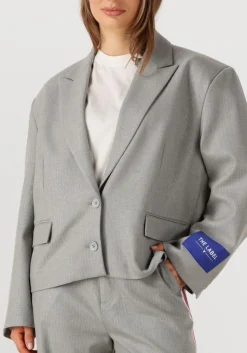 DAMES ALIX THE LABEL grijze blazer ladies woven coated herringbone blazer