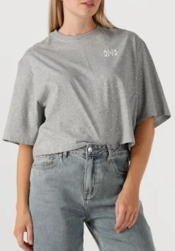 DAMES ALIX THE LABEL grijze blouses ladies knitted studded t-shirts