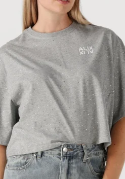 DAMES ALIX THE LABEL grijze blouses ladies knitted studded t-shirts