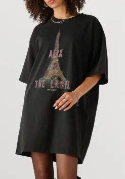 DAMES ALIX THE LABEL grijze mini jurk ladies knitted paris t-shirt dress