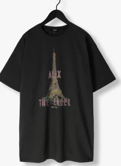 DAMES ALIX THE LABEL grijze mini jurk ladies knitted paris t-shirt dress