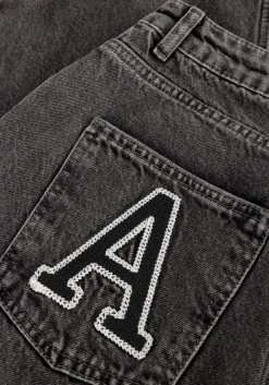 DAMES ALIX THE LABEL grijze straight leg jeans ladies woven relaxed denim pants