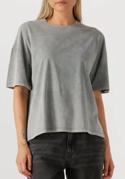 DAMES ALIX THE LABEL grijze t-shirt ladies knitted print t-shirt