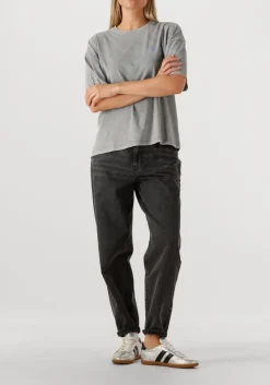 DAMES ALIX THE LABEL grijze t-shirt ladies knitted print t-shirt