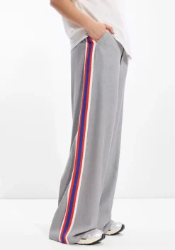 DAMES ALIX THE LABEL grijze wijde broek ladies woven coated herringbone pants